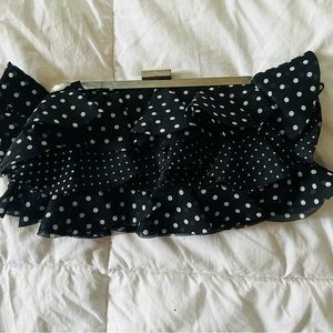 Clutch black and white polka dot purse
